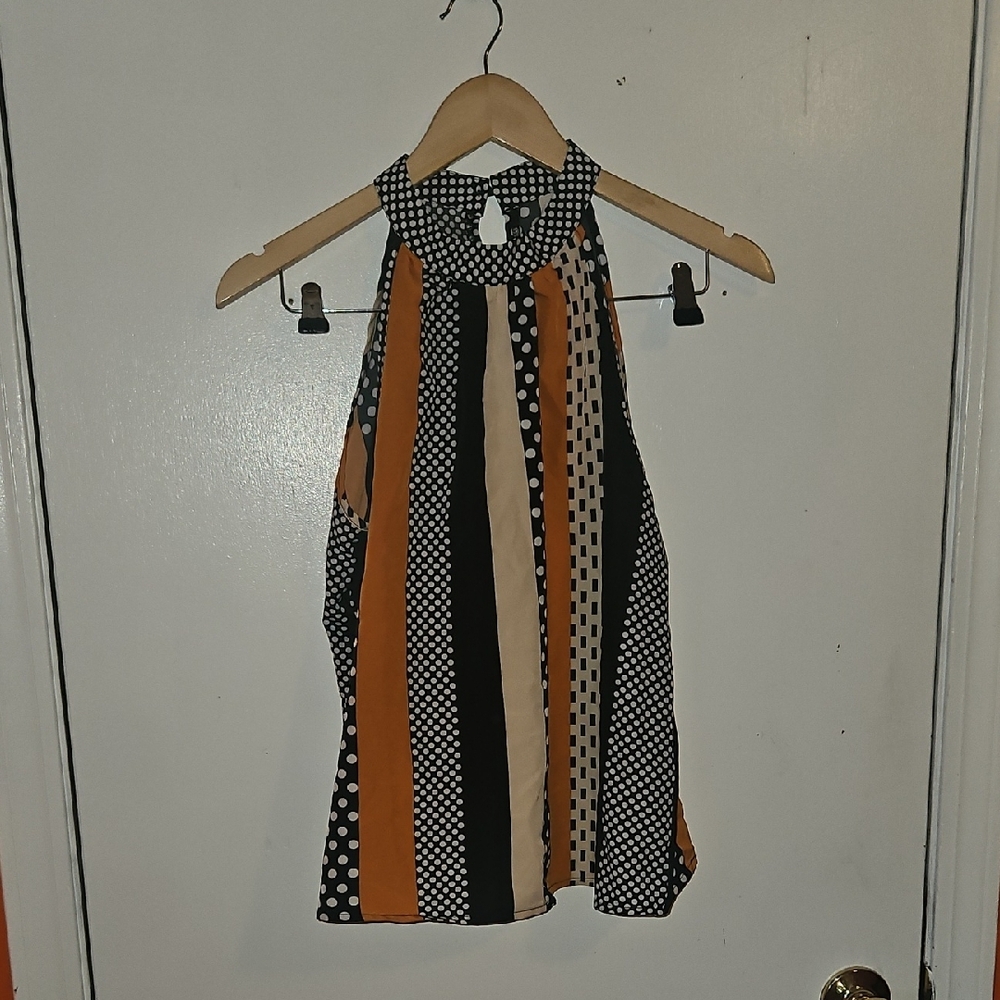 SHEIN Multicolor Striped and Polka Dot Blouse